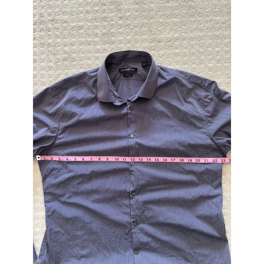 John Varvatos Slim Fit Long Sleeve Button Up Men's Shirt Preppy 17 36/37 - Picture 6 of 8